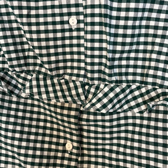 Zara mix gingham print ruffle buttons down shirt - Picture 6 of 7